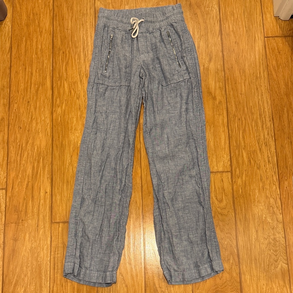 Athleta Blue Linen Pants
